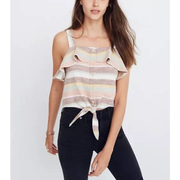 Madewell | Texture & Thread Striped Tie Front Tank - Picture 7 of 7